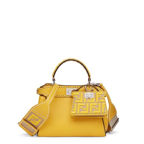 yellow fendi peekaboo enamel|fendi peekaboo crossover.